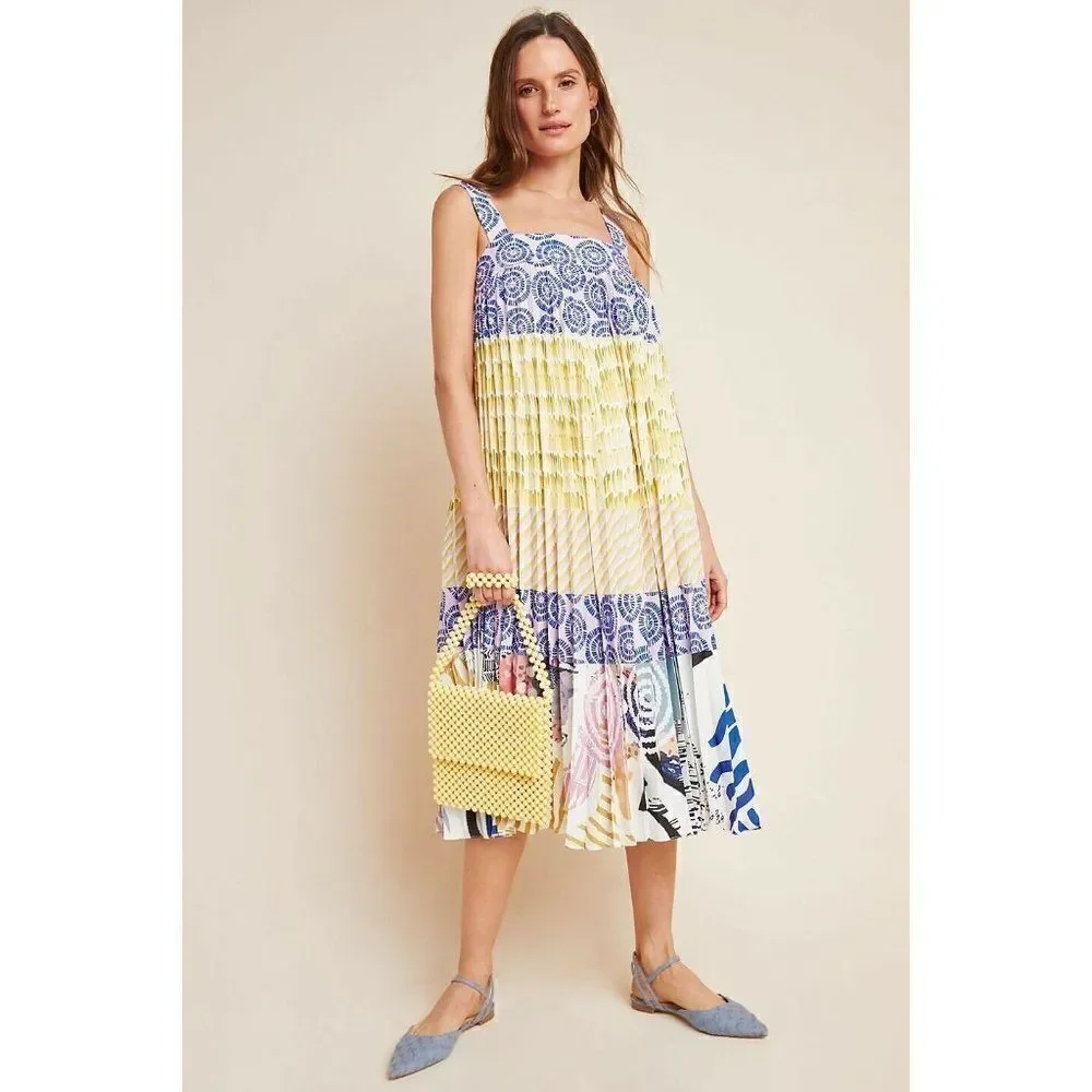 NWT ANTHROPOLOGIE CHARLESTON PLEATED MIDI DRESS - Picture 4 of 4